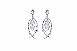 JEW24 - Brass rhodium plated drop earings